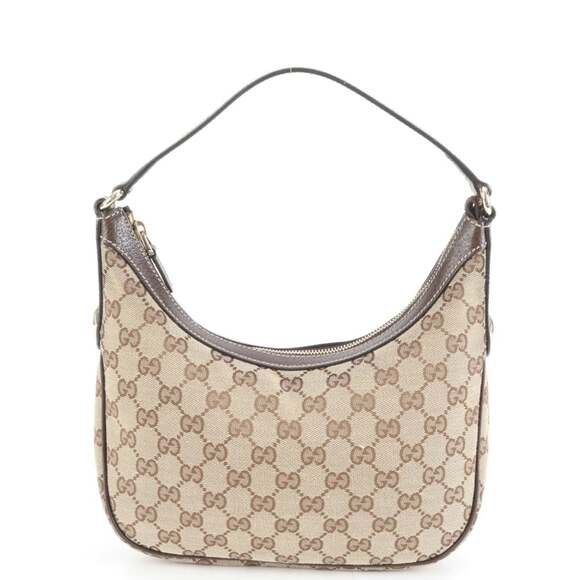 Gucci Handbags - GUCCI Brown Leather Shoulder Bag